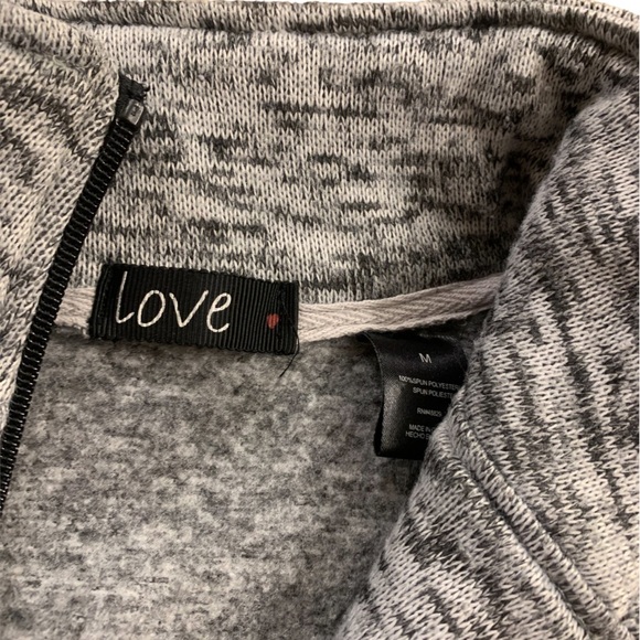 Love | Half Zip Gray Boys Sweater Medium Black Zipper - Picture 6 of 8